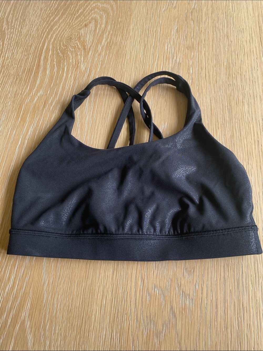 lululemon athletica Black Metallic Energy Strappy Low-Impact Sports Bra